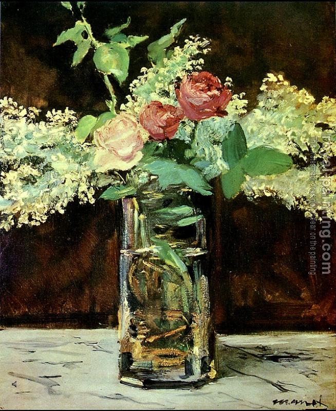 Edouard Manet : Stilleben, Flieder und Rosen